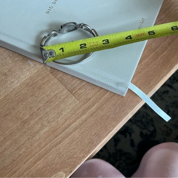 *2/$15* Avon Silver, Gold Tone Abalone Hinged Bangle Bracelet, Signed - Picture 2 of 5